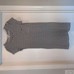 Joie Courtina Striped Pocket T-shirt Dress, White& Black, Size XS